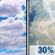 Today: A slight chance of rain showers between 3pm and 4pm, then a slight chance of showers and thunderstorms between 4pm and 5pm, then a chance of showers and thunderstorms. Mostly cloudy, with a high near 79. Southeast wind 10 to 14 mph, with gusts as high as 22 mph. Chance of precipitation is 30%. New rainfall amounts less than a tenth of an inch possible. Today: Mostly Cloudy then Slight Chance Showers And Thunderstorms