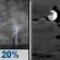 Sunday Night: Slight Chance Showers And Thunderstorms then Mostly Cloudy